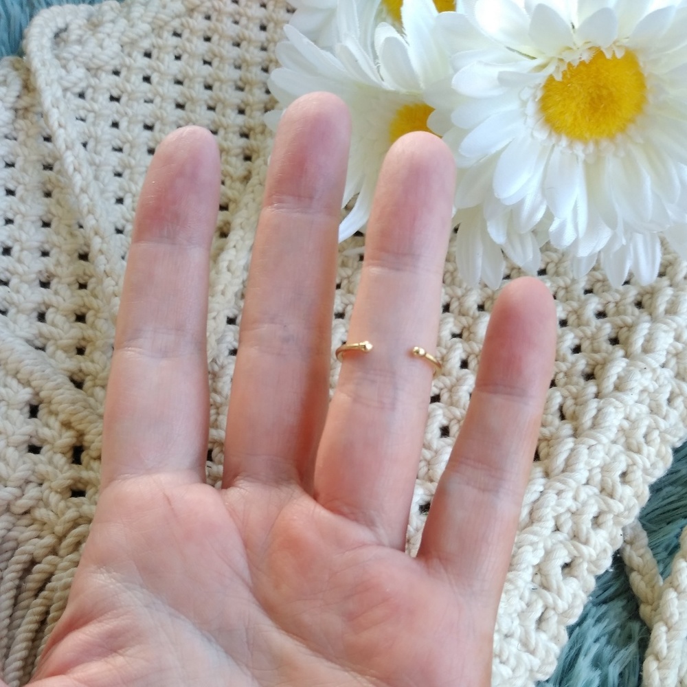 Gold mountain ring adjustable stackable nature - Picture 3 of 8